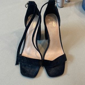 Black open toe heels